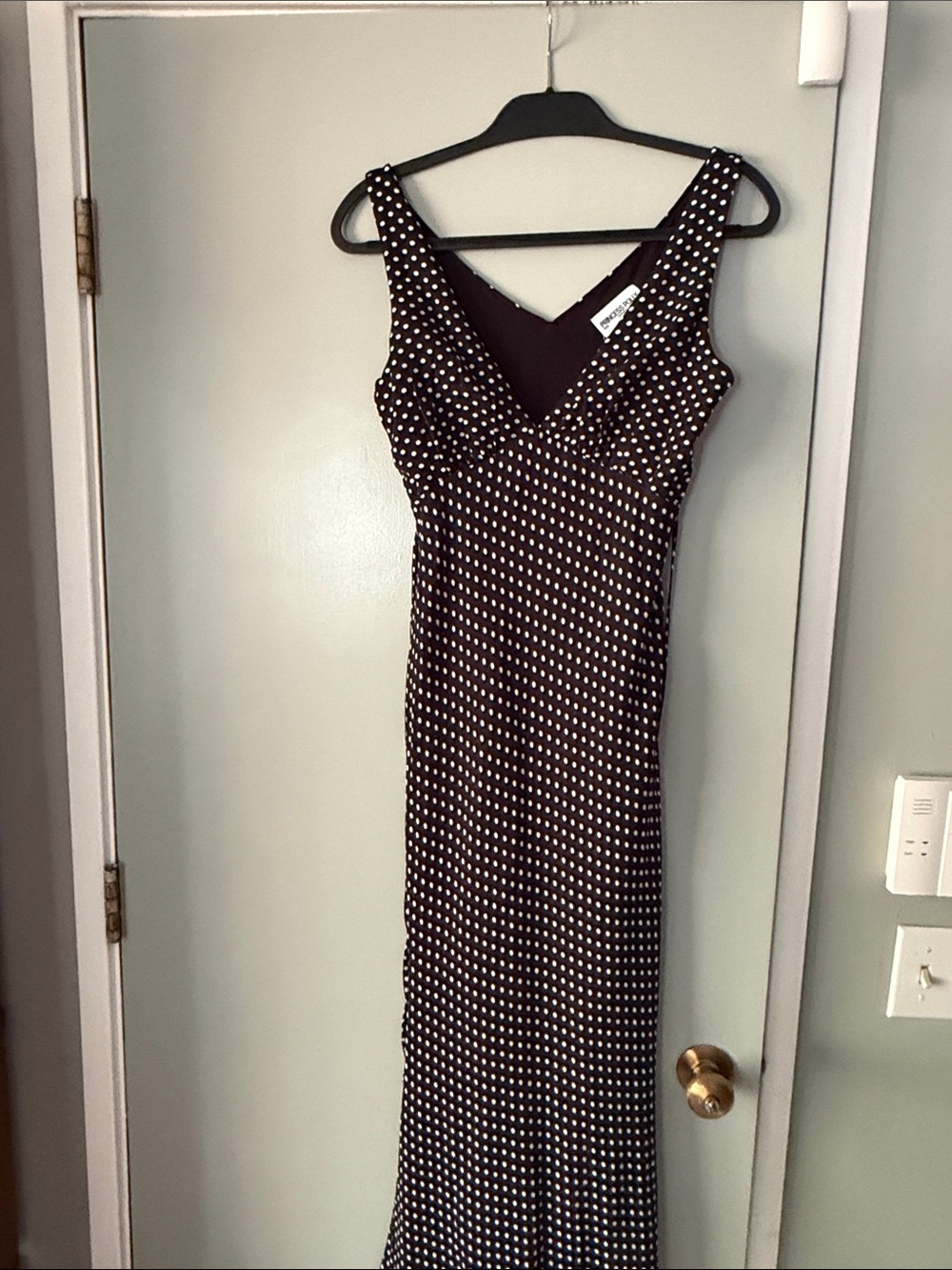 Princess Polly Black & White Polka Dot, V, Maxi Dress, size 2